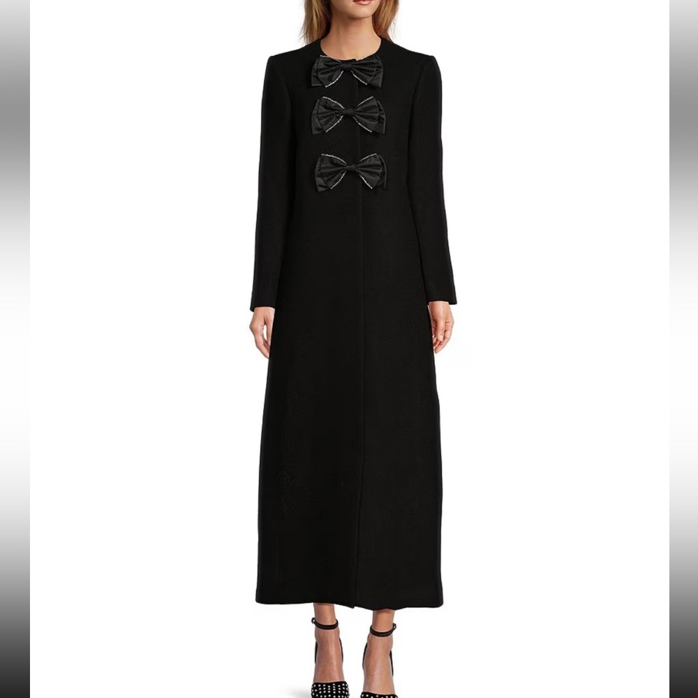 Antonio Melani x Born On Fifth James Wool Blend Bow Detail Coat